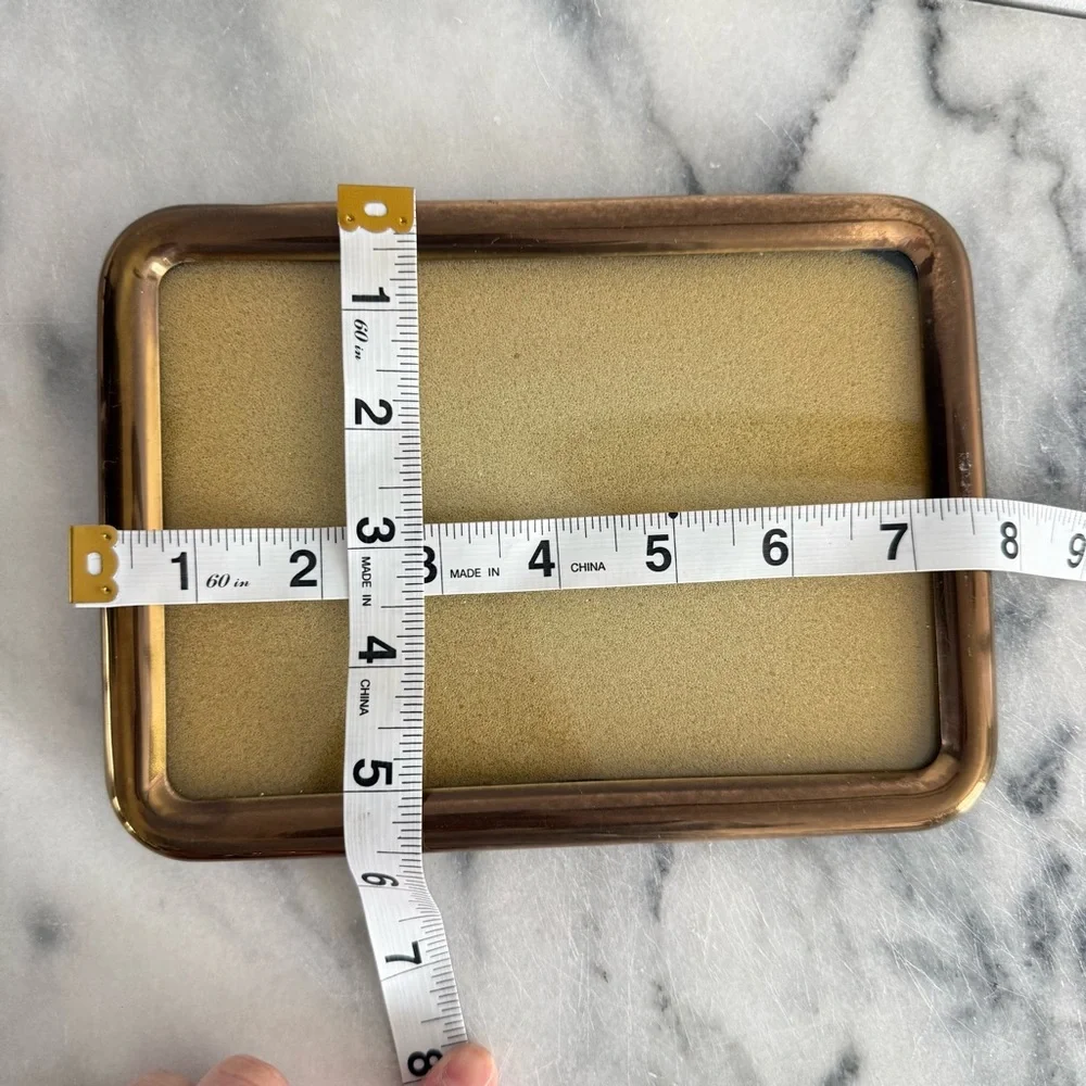 Vintage | Brass Gold Picture Frame Simple Sleek MCM Neutral Shelf Decor Modern